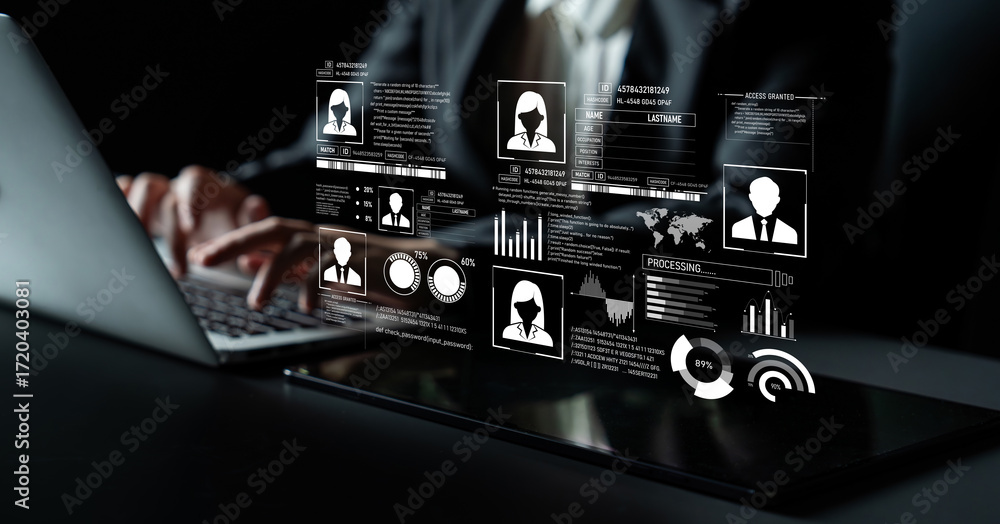 Poster id security ensures personal data protection with secure login systems, digital identity safeguards,