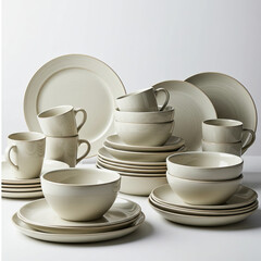 Fototapeta premium crockery on white background