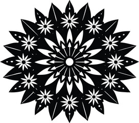 Daisy Mandala Silhouette | Decorative Floral Vector Art