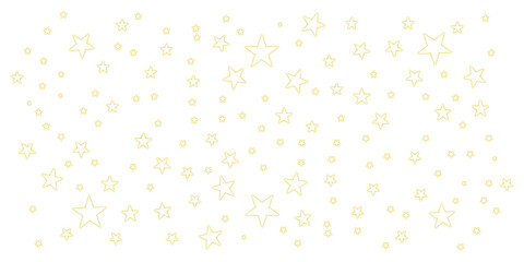 Golden stars shine brightly on the night sky