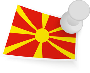 North Macedonia Flag With Pin