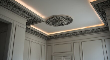 Ornate ceiling design in room