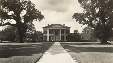 Majestic Antebellum Mansion on a Sunny Day