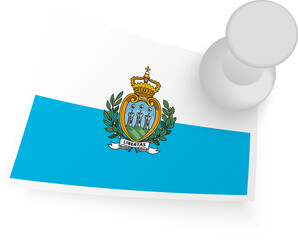 San Marino Flag with Pin