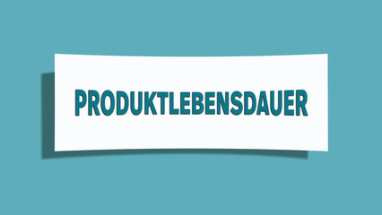 Produktlebensdauer (Product lifespan) - A card isolated on light green background.