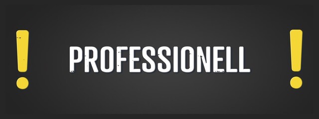 Professionell (Professional) - A blackboard illustration with white text.