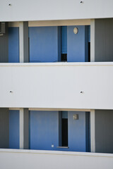 Residential building with balconies, architecture