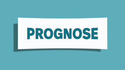 Prognose (forecast) - A card isolated on light green background.