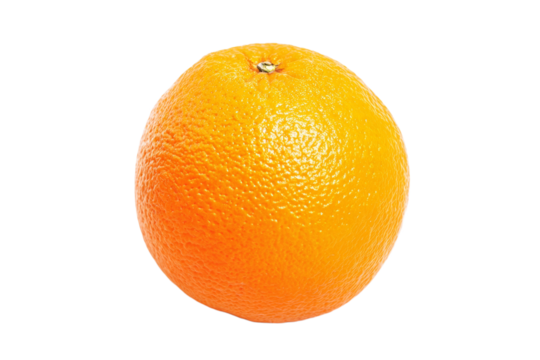 A large orange with a stem