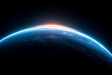 Obraz premium Stunning sunrise over earth's horizon in space
