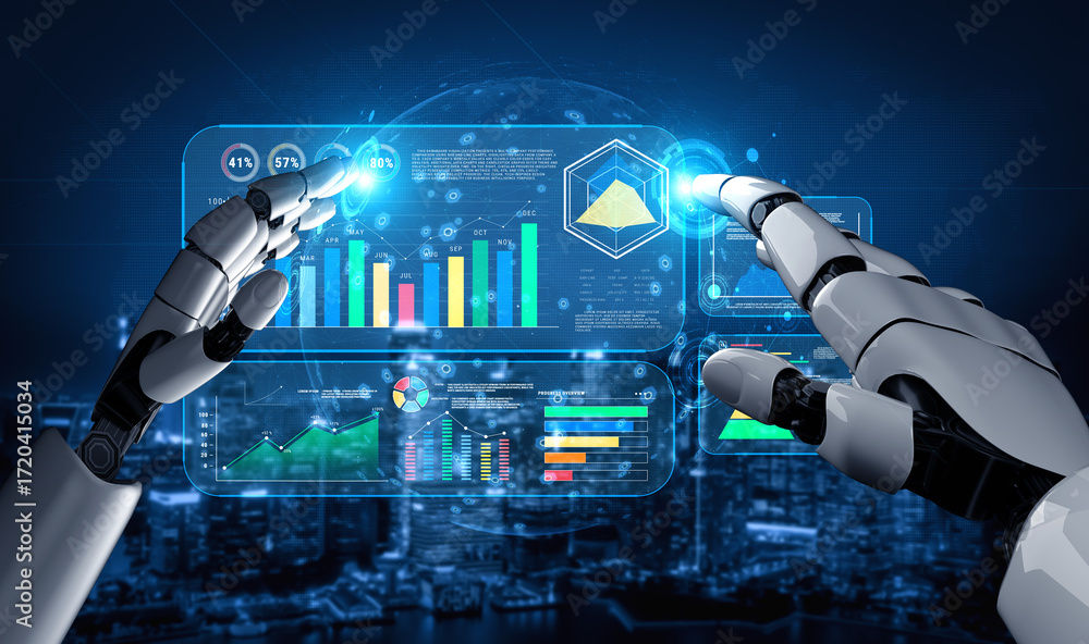 Aufkleber an ai powered business intelligence dashboard for data analysis and performance reporting. ai data v