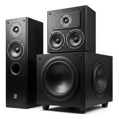 Fototapeta premium audio speaker isolated on white background