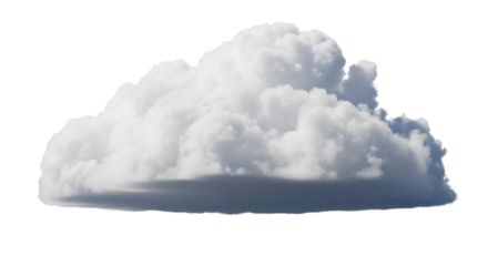 Fluffy White Cumulus Cloud Isolated on Black Background