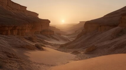 Desert canyon at sunrise