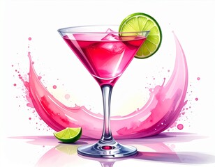 Cosmopolitan mittig auf wei&szlig;em Hintergrund