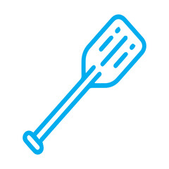 Canoe paddle line icon
