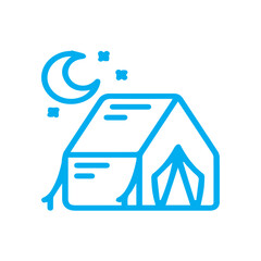 Night Camping Tent Icon