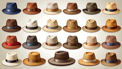 Diverse collection of stylish headwear options