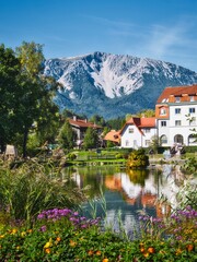 Puchberg am Schneeberg Village with Lake and Mountain View, Austria