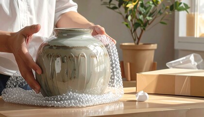 Protecting a delicate vase during relocation