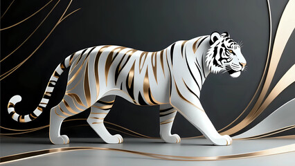 Fototapeta premium Tiger on white background
