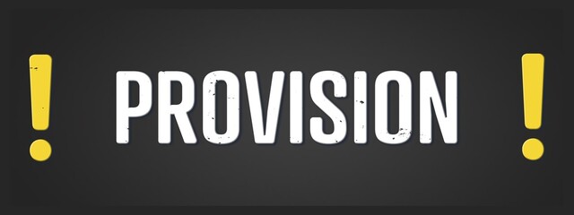 Provision (commission) - A blackboard illustration with white text.