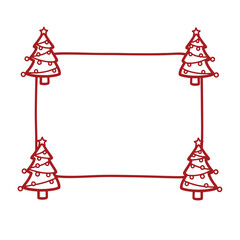 doodle christmas frame with snowflakes hand drawing border