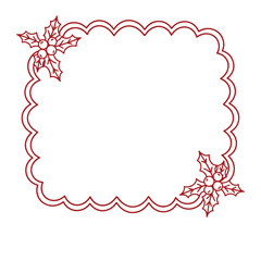 doodle christmas frame with snowflakes hand drawing border