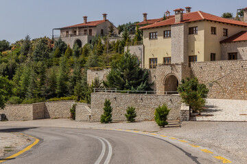 Buildings in Kalavryta on Peloponnese peninsula, Greece.
