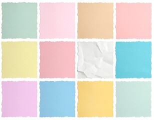 Fototapeta premium Colored paper torn edges set