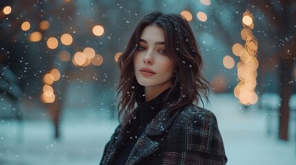 Winter Wonderland Portrait: A Serene Beauty in the Snow