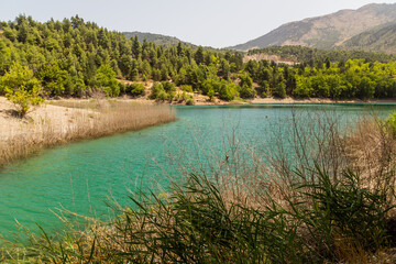 Obraz premium Tsivlou lake on Peloponnese peninsula, Greece.