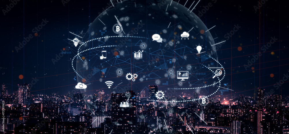 Poster digital business ecosystem integrating multiple business, ecosystem, and technology elements in a se
