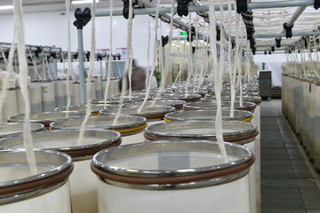 Cotton textile factory equipment is in operation