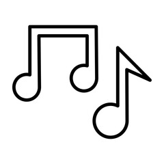 Musical notes vector line icons design