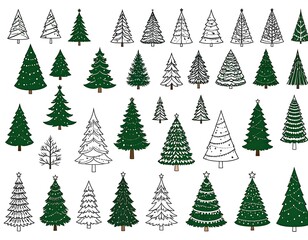 Collection of Festive Christmas Tree Designs
