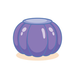 Purple pumpkin shaped container or pot.