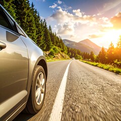 Scenic mountain road trip