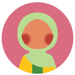 Flat Illustration of Female Employee Avatar Icon