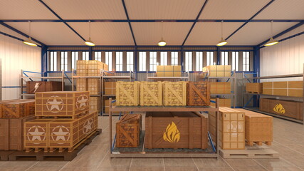 倉庫　3DCGレンダリング