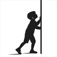 Child playing hide and seek silhouette