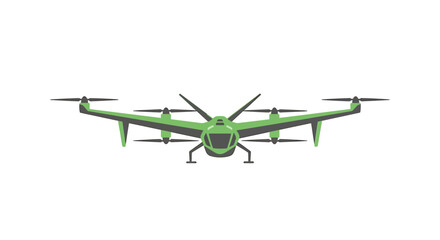 Green Electric VTOL Aircraft Icon on White Background