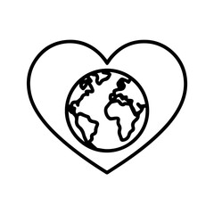 Embrace global unity with our Earth-in-Heart icon, a symbol of love for our planet and environmental harmony, perfect for eco-friendly brands and sustainable initiatives