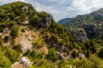 Mountains near Vytina village on Peloponnese peninsula, Greece