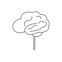 Brain outline symbolizing abstract thought and intelligence