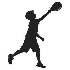 Boy holding water balloon silhouette