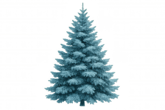 Spruce tree covered in snow and frost, celebrating winter holidays and christmas season concept