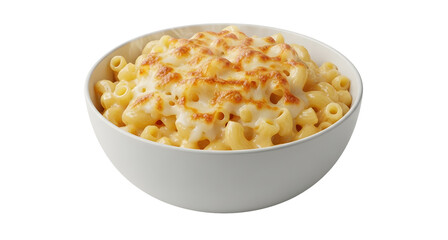Creamy mac and cheese bowl delicious comfort food pasta dish on transparent background
