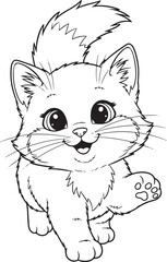 Obraz premium Cat coloring page for kids, children or adulds.