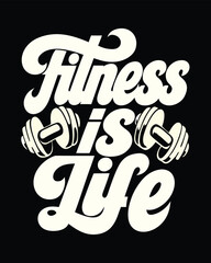 Retro Fitness is Life Design with Dumbbells for Gym Lovers